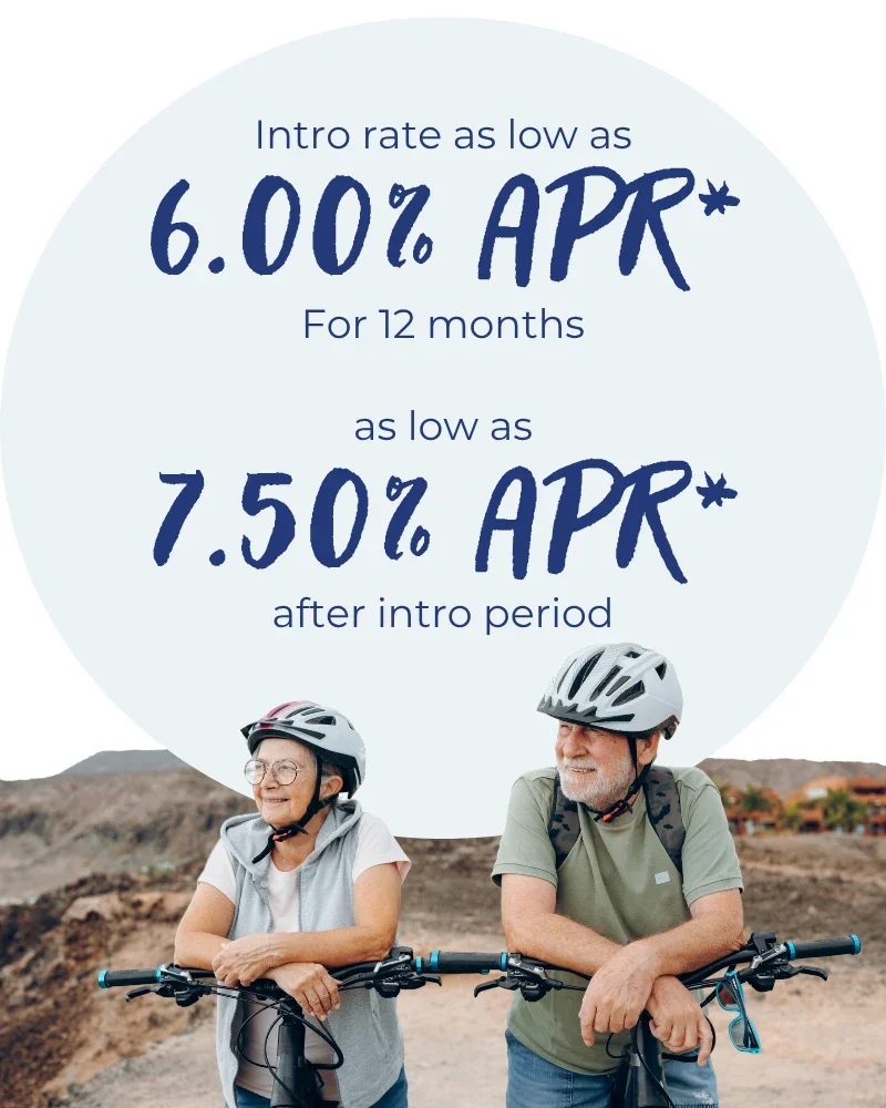 Interest rate as low as 6.00% for 12 mo. As low as 7.50% after intro