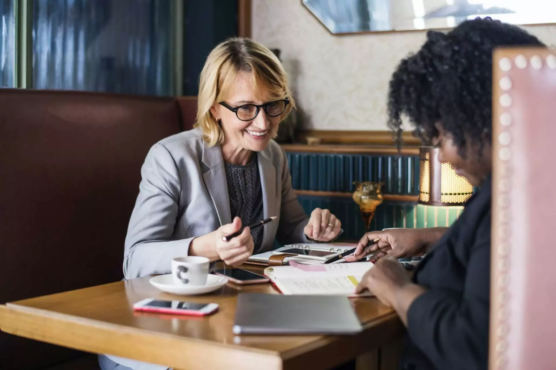 business women at table