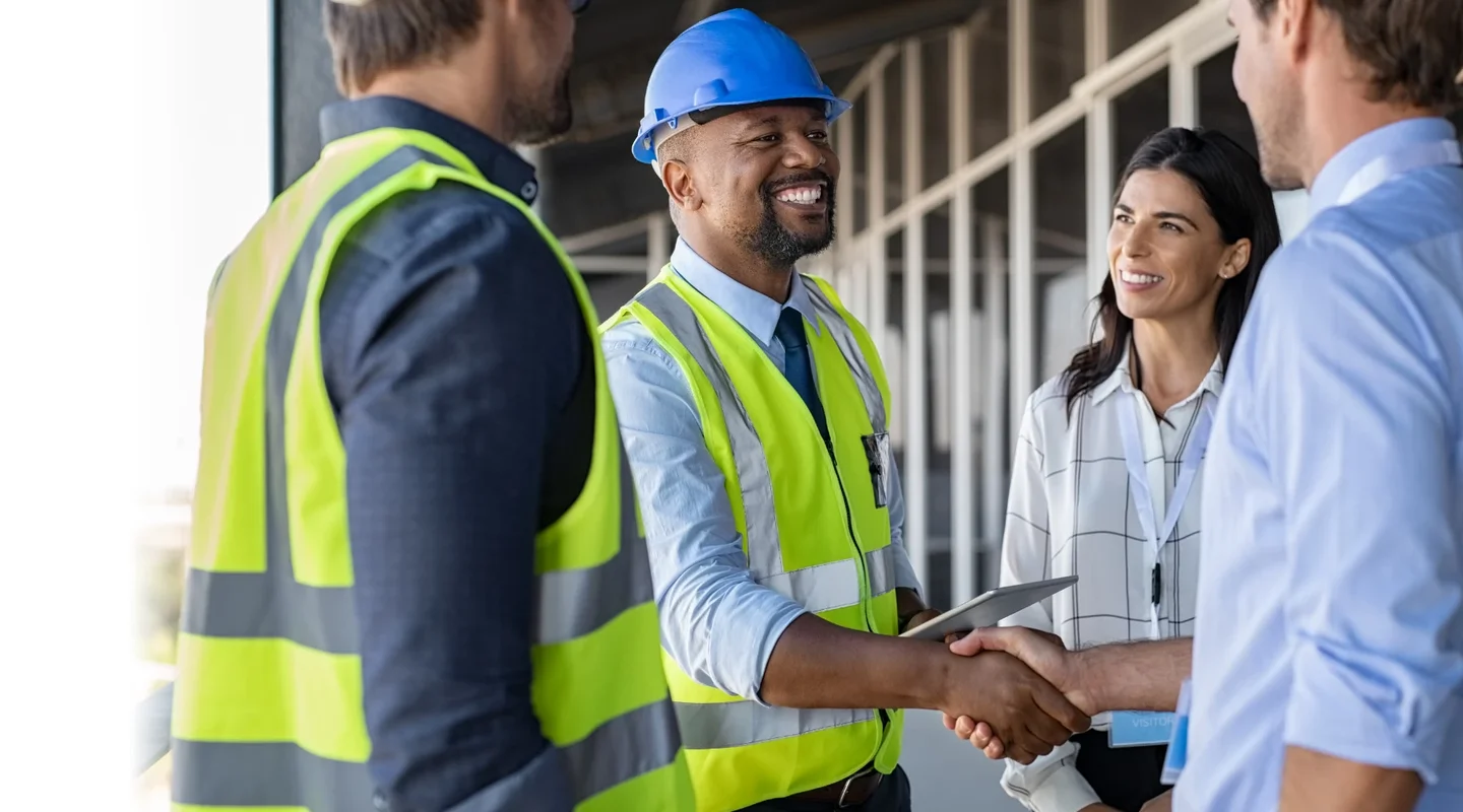 construction worker and bankers