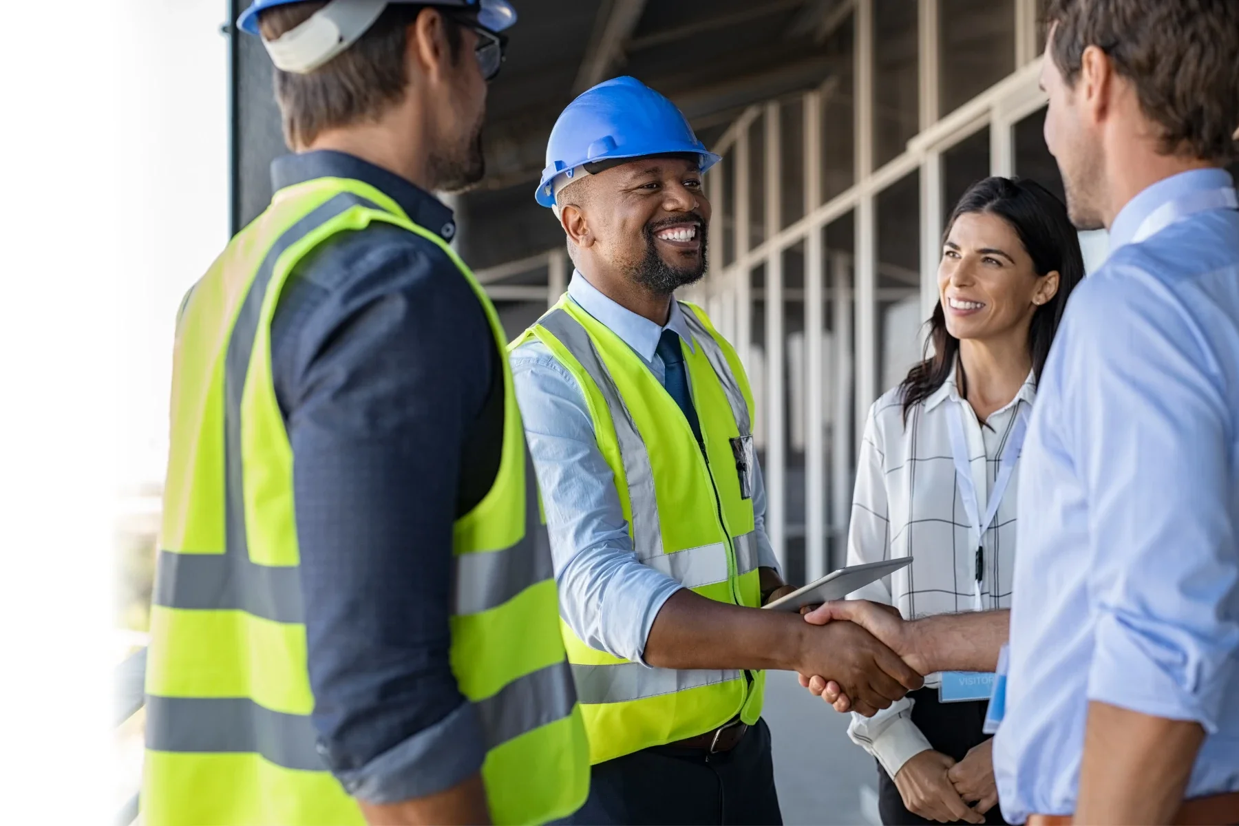 construction worker and bankers