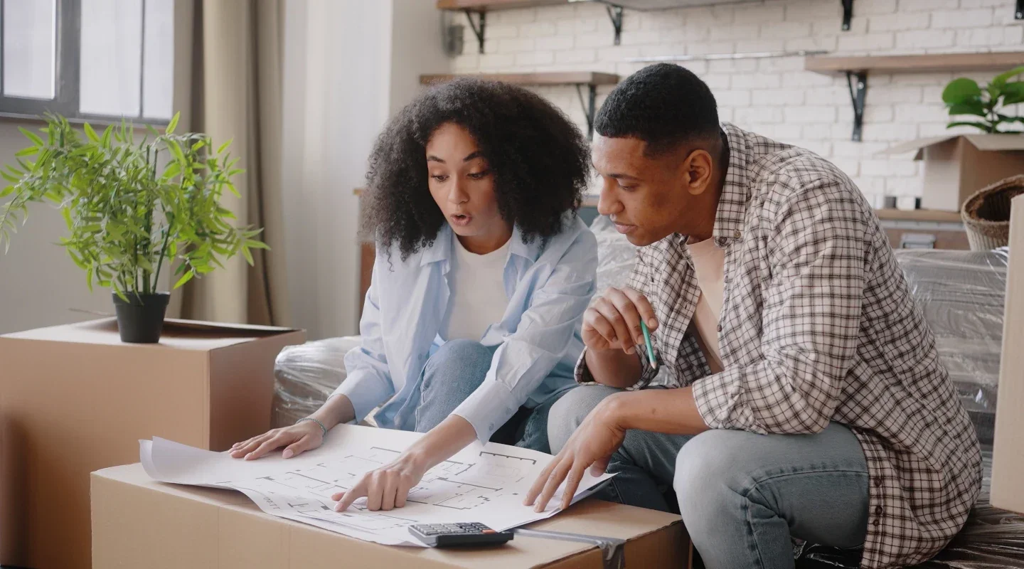 Couple choosing design