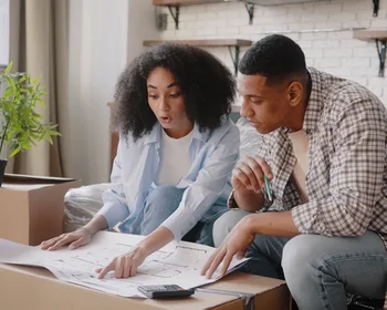 Couple choosing design