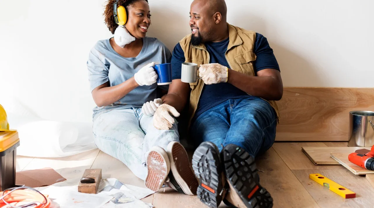 couple improving home