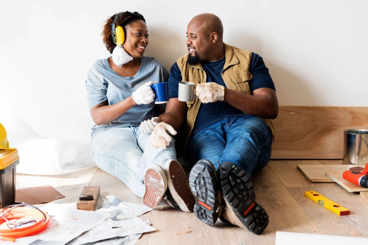 couple improving home
