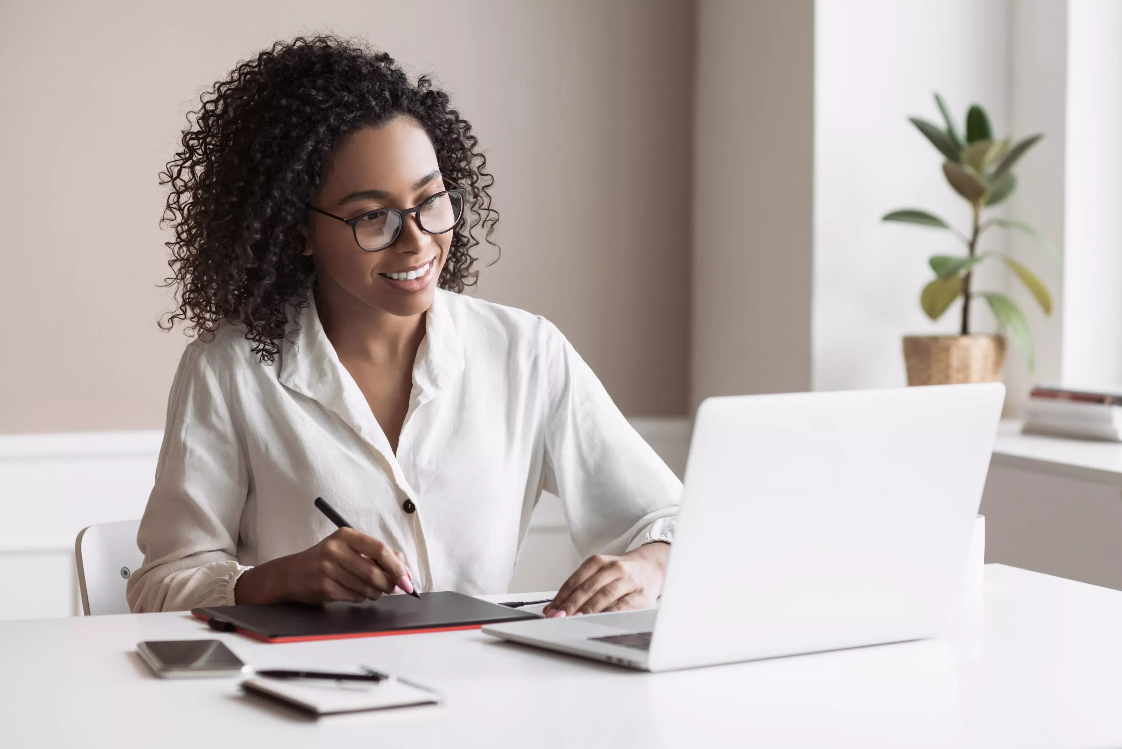 african american woman working on laptop