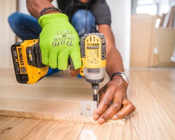 construction worker with drill