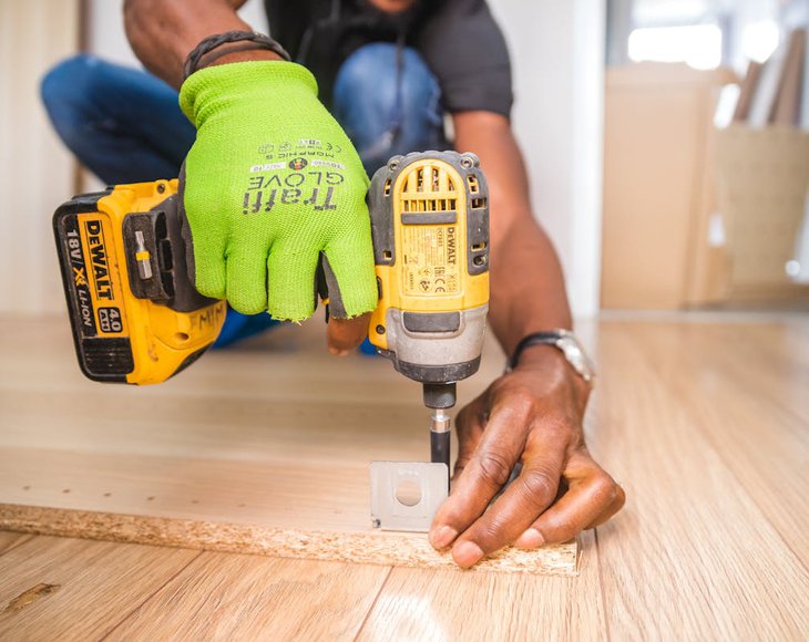 construction worker with drill