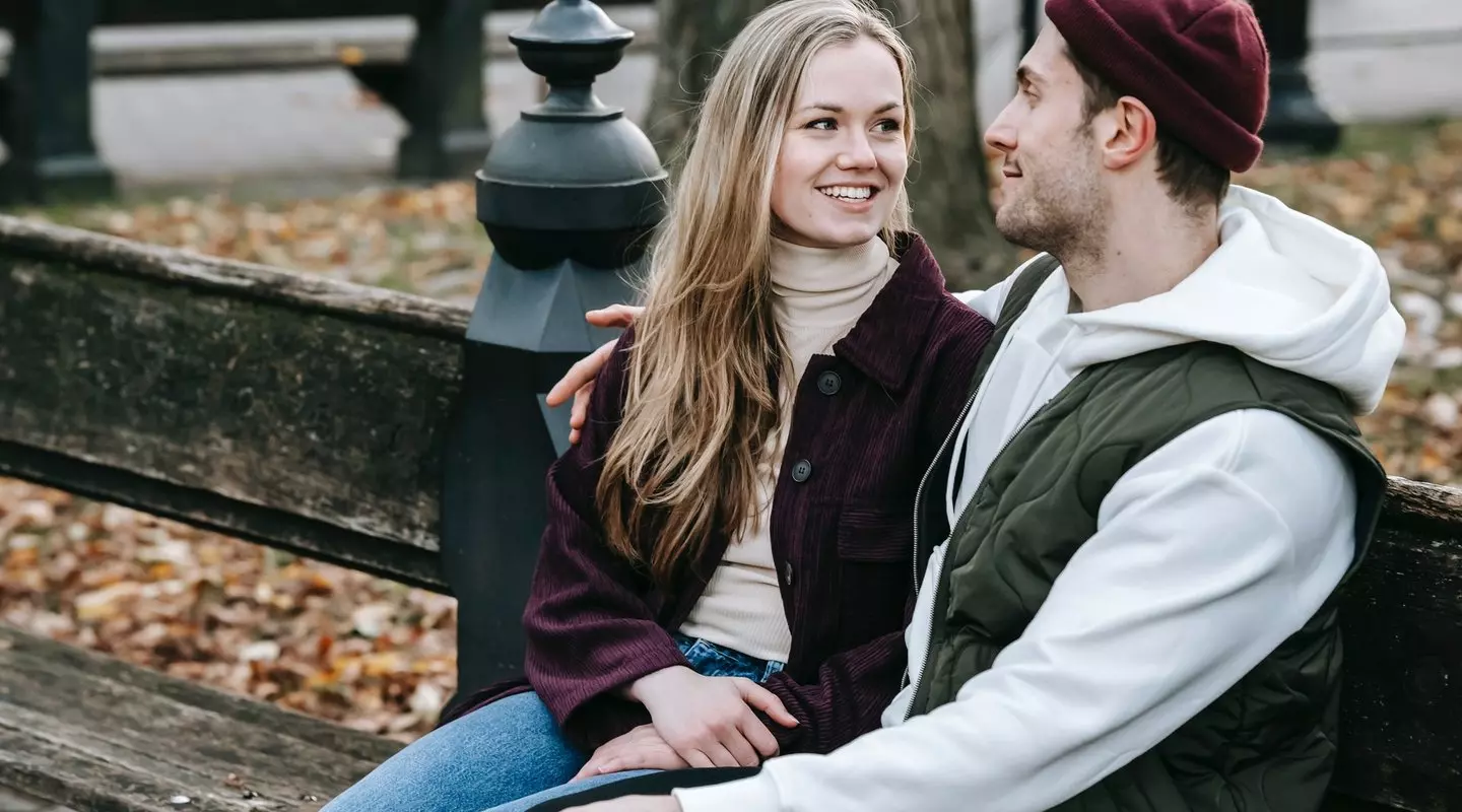 couple on park bench